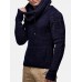 Mens Knit Cut Out Cuff Warm Casual Drawstring Pullover Sweaters