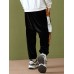 Mens Collegiate Velvet Patchwork Printed Letter Pants